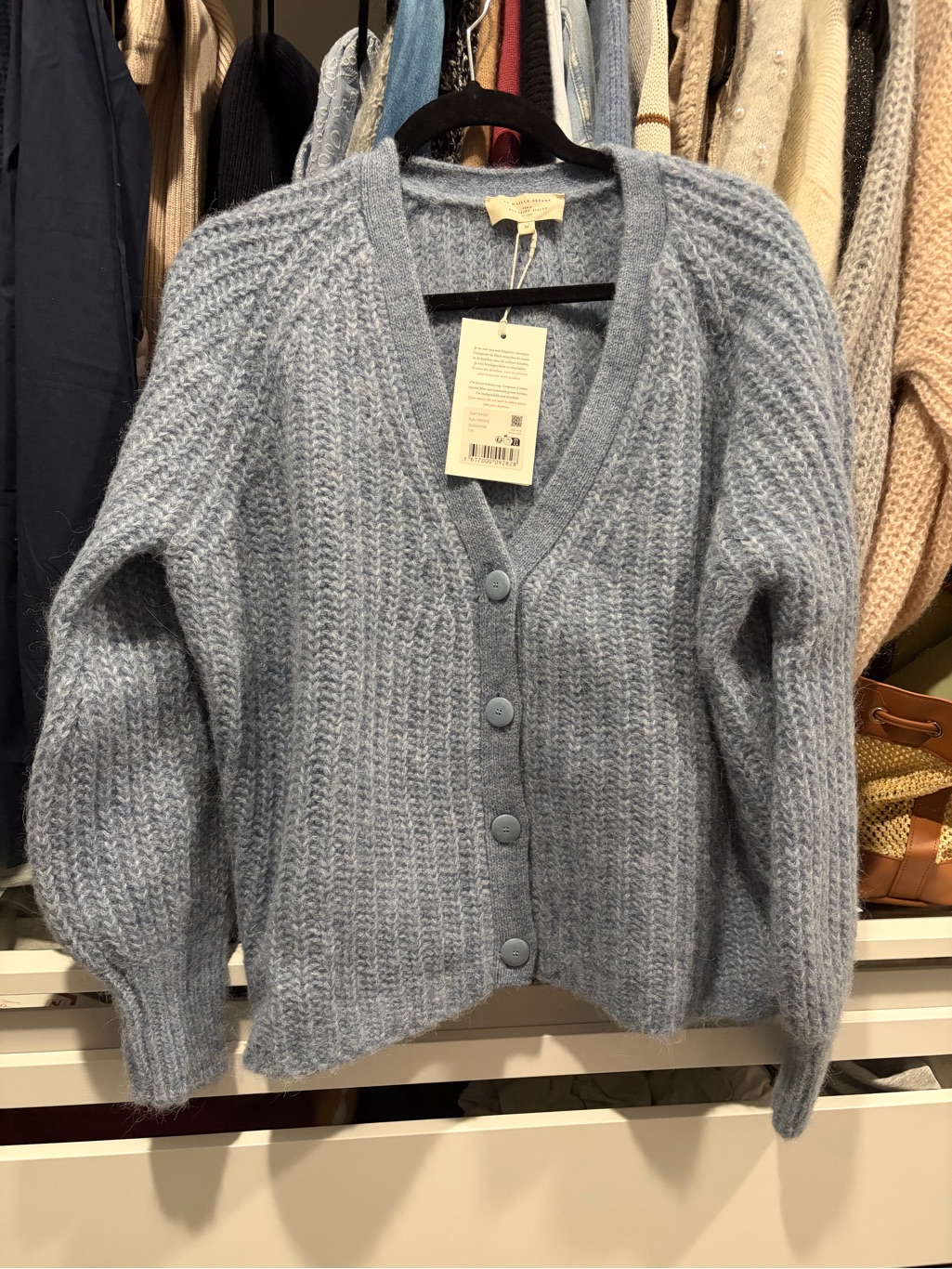 Sezane Vintage Blue Emile Cardigan